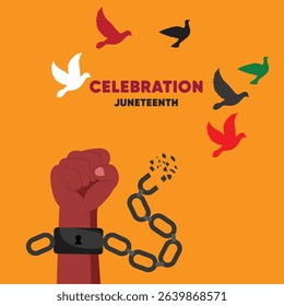 Juneteenth Independence Day. Freedom or Emancipation day.