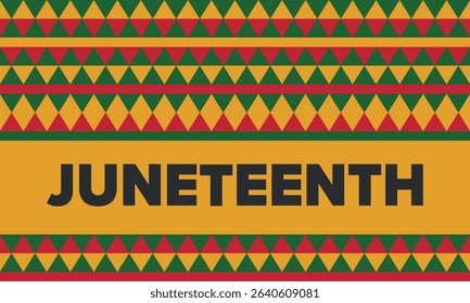 Juneteenth Independence Day. Freedom or Emancipation day. Annual american holiday, celebrated in June 19. African-American history and heritage. Poster, greeting card, banner and background. Vector