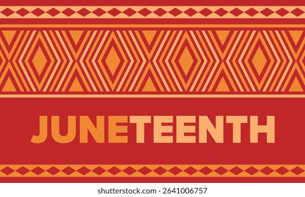 Juneteenth Independence Day. Freedom or Emancipation day. Annual american holiday, celebrated in June 19. African-American history and heritage. Poster, greeting card, banner and background. Vector