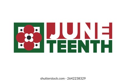 Juneteenth Independence Day. Freedom or Emancipation day. Annual american holiday, celebrated in June 19. African-American history and heritage. Poster, greeting card, banner and background. Vector
