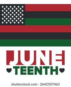 Juneteenth Independence Day. Freedom or Emancipation day. Annual american holiday, celebrated in June 19. African-American history and heritage. Poster, greeting card, banner and background. Vector