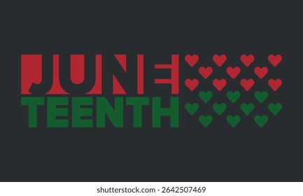 Juneteenth Independence Day. Freedom or Emancipation day. Annual american holiday, celebrated in June 19. African-American history and heritage. Poster, greeting card, banner and background. Vector