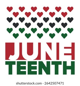 Juneteenth Independence Day. Freedom or Emancipation day. Annual american holiday, celebrated in June 19. African-American history and heritage. Poster, greeting card, banner and background. Vector