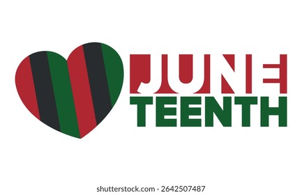 Juneteenth Independence Day. Freedom or Emancipation day. Annual american holiday, celebrated in June 19. African-American history and heritage. Poster, greeting card, banner and background. Vector