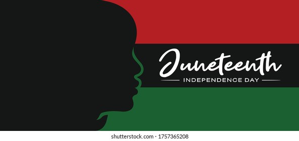 Juneteenth Independence Day. June 19, 1865. Design of Banner and Flag. Vector logo Illustration.