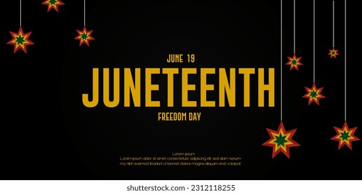 Juneteenth Independence Day June 19. African-American History and Heritage Freedom. Poster banner design vector illustration.