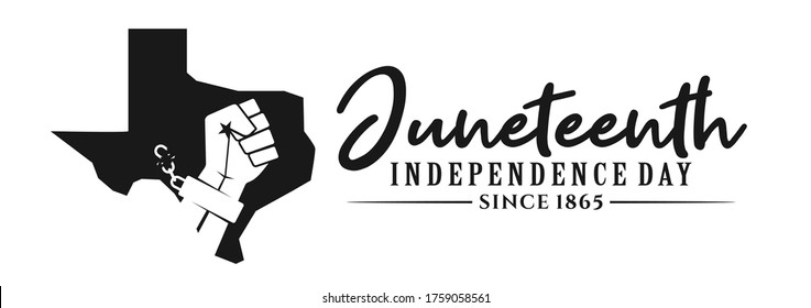 Juneteenth. Independence Day Since 1865. Design of Banner. Vector logo Illustration.