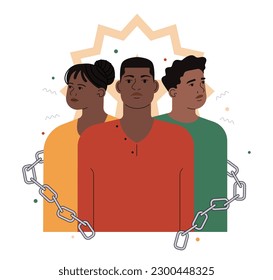Juneteenth. Independence and emancipation day of black people in USA. Annual holiday, celebrating freedom of african-americans. Flat vector illustration
