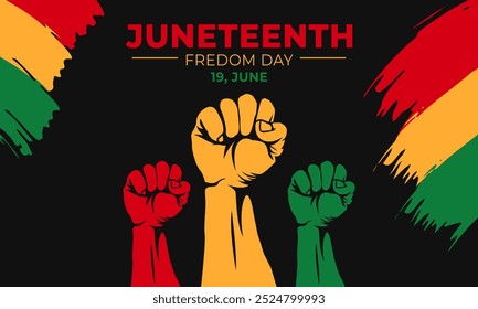 Juneteenth día independiente bannerdesign. celebración del día de la historia afroamericana diseño