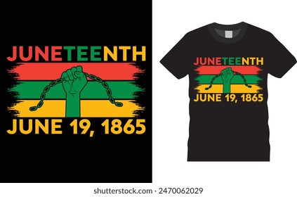 Juneteenth june 19, 1865, Juneteenth Day vector t-shirt design. Juneteenth Day t-shirt design with motivational quote. T shirt design template, vector design and print, illustration, clothes, poster.
