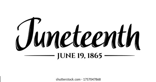 Juneteenth. June 19, 1865. Design of Banner and Flag. Vector logo Illustration.