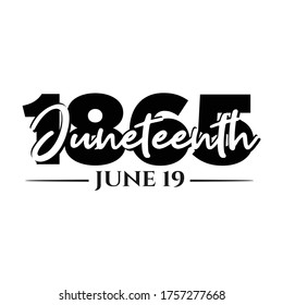 Juneteenth. June 19, 1865. Design of Banner and Flag. Vector logo Illustration.