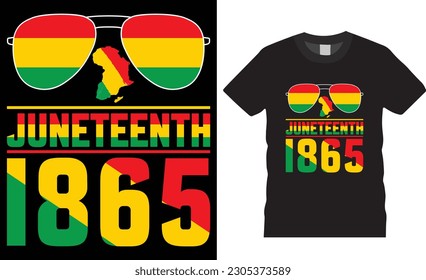 Juneteenth June 19, 1865, T-shirt Design Vector template. Juneteenth African American Holiday Emancipation Day shirt Designs. Juneteenth day T-shirts lover, Ready for, print Banner, Poster, Card, pod