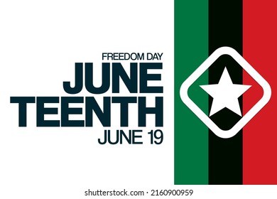 Juneteenth. June 19, Freedom Day. Vector illustration. Holiday poster