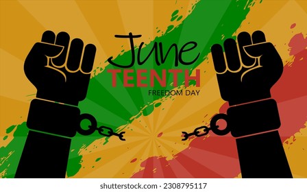  Juneteenth, June 19, Freedom Day, Emancipation day, holiday. Can be used as poster, banner, greeting card or background, Vector image