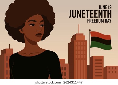 Juneteenth. June 19, Freedom Day. Vector illustration. Holiday banner, card, poster and background template
