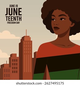 Juneteenth. June 19, Freedom Day. Vector illustration. Holiday banner, card, poster and background template