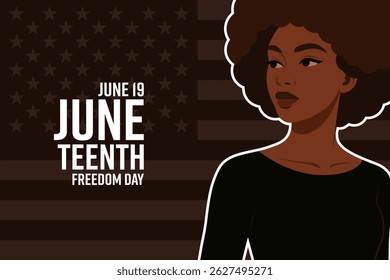 Juneteenth. June 19, Freedom Day. Vector illustration. Holiday banner, card, poster and background template