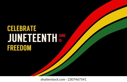 Juneteenth June 19 Independence Day. Freedom or Emancipation day. African-American history, Black History Month celebration. Poster, greeting card, banner. Horizontal vector illustration