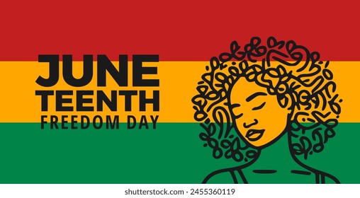 The Juneteenth, June 19. Vector illustration. 