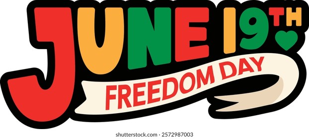 Juneteenth June 19th Cartoon Colored Clipart 