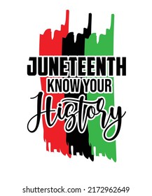 Juneteenth Know Your History T-Shirt Design. You will get eps file with 300ppi. svg
