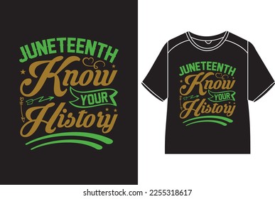Juneteenth know your history T-Shirt Design