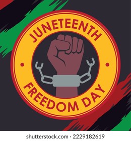 Juneteenth lettering embelm with fist