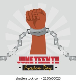 juneteenth lettering postcard with slave hand