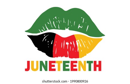 Juneteenth Lips Black History Freedom Day Vector and Clip Art