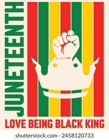 Juneteenth amor ser negro rey Diseño gráfico