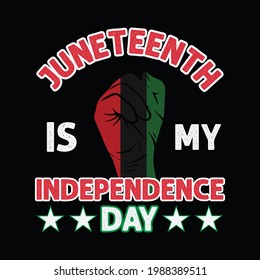 Juneteenth is my independence day t shirt design for Juneteenth day t shirt design lover.