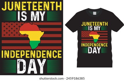 Juneteenth is my independence day, Juneteenth day t shirt design vector,  template. Celebrating Independence Day black freedom 1865, 4th of July t shirt design. This design ready for any print item.