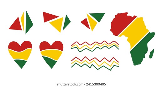 Juneteenth National Independence Day set colorful elements. Freedom day. Black history month. Collection simple vector illustration for Emancipation Day. African American celebrating Jubilee Day.