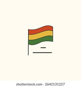 Juneteenth Pan-African flag vector icon symbolizing Black unity, freedom, justice, African American identity, and emancipation pride in vibrant minimalist design