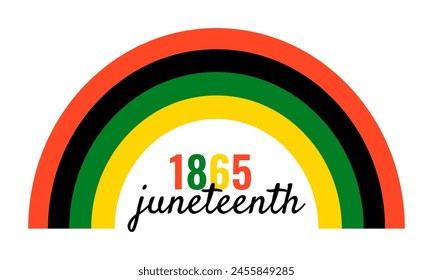 Juneteenth Pan-African Rainbow icon. Freedom Day symbol. Black Liberation banner. Independence day nation sign. Vector flat illustration