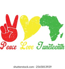 Juneteenth Peace Love Juneteenth Digital Download