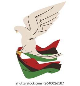 Juneteenth pigeon and Flag Illustration