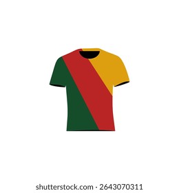 Juneteenth pride t-shirt with Pan-African red, yellow, green colors, symbol of black culture, freedom, and heritage celebration apparel