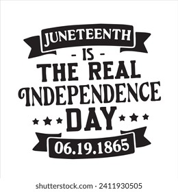 juneteenth is the real independence day background inspirational positive quotes, motivational, typography, lettering design