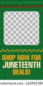 Juneteenth Sale Frame – Kente Border Promotion Template