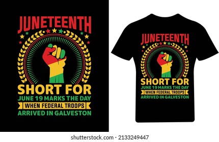 Juneteenth short for June 19 marks the day T-Shirt Design