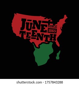 Juneteenth Since 1865. Design of Banner and Flag. Vector logo Illustration.