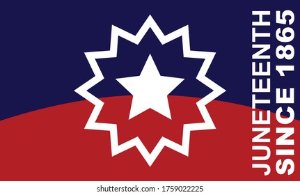 Juneteenth Since 1865. Design of Banner. Flag. Vector logo Illustration.