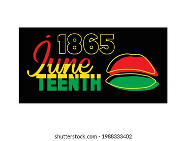 Juneteenth Since June 19, 1865. Banner, t-shirt and greeting card design for Freedom or Emancipation day African-American