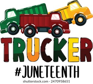 Juneteenth Sublimation. Trucker juneteenth t-shirt design