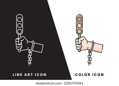 juneteenth symbol icon hand holding street lamp