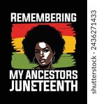 Juneteenth t shirt design and print template. Easy to editable and high quality file.