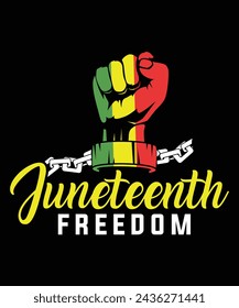 Juneteenth t shirt design and print template. Easy to editable and high quality file.