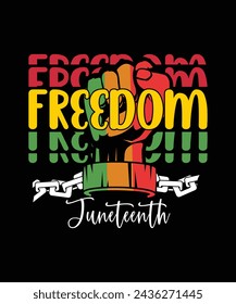 Juneteenth t shirt design and print template. Easy to editable and high quality file.